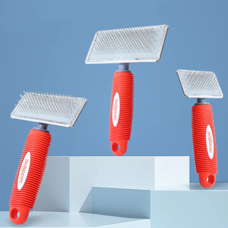 Interactive Slicker Steel Brush for Cats and Dogs