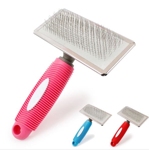 Interactive Slicker Steel Brush for Cats and Dogs