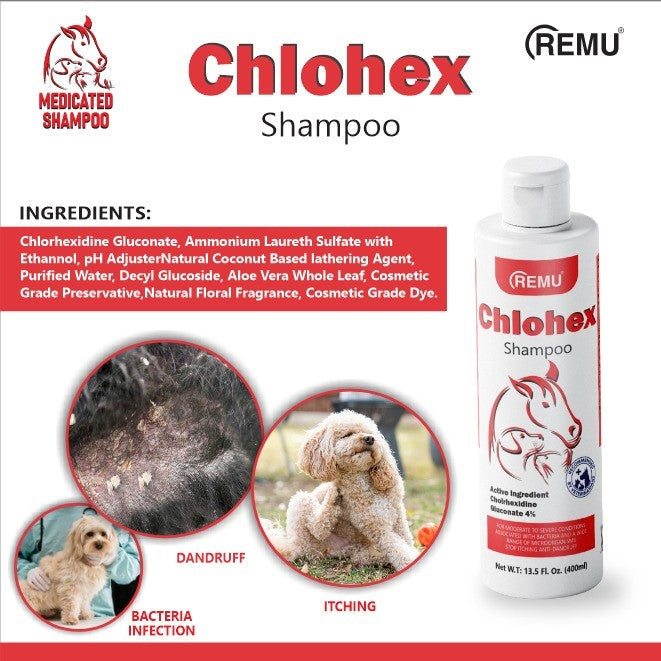 Remu - Chlohex Medicated Shampoo for Cats and Dogs