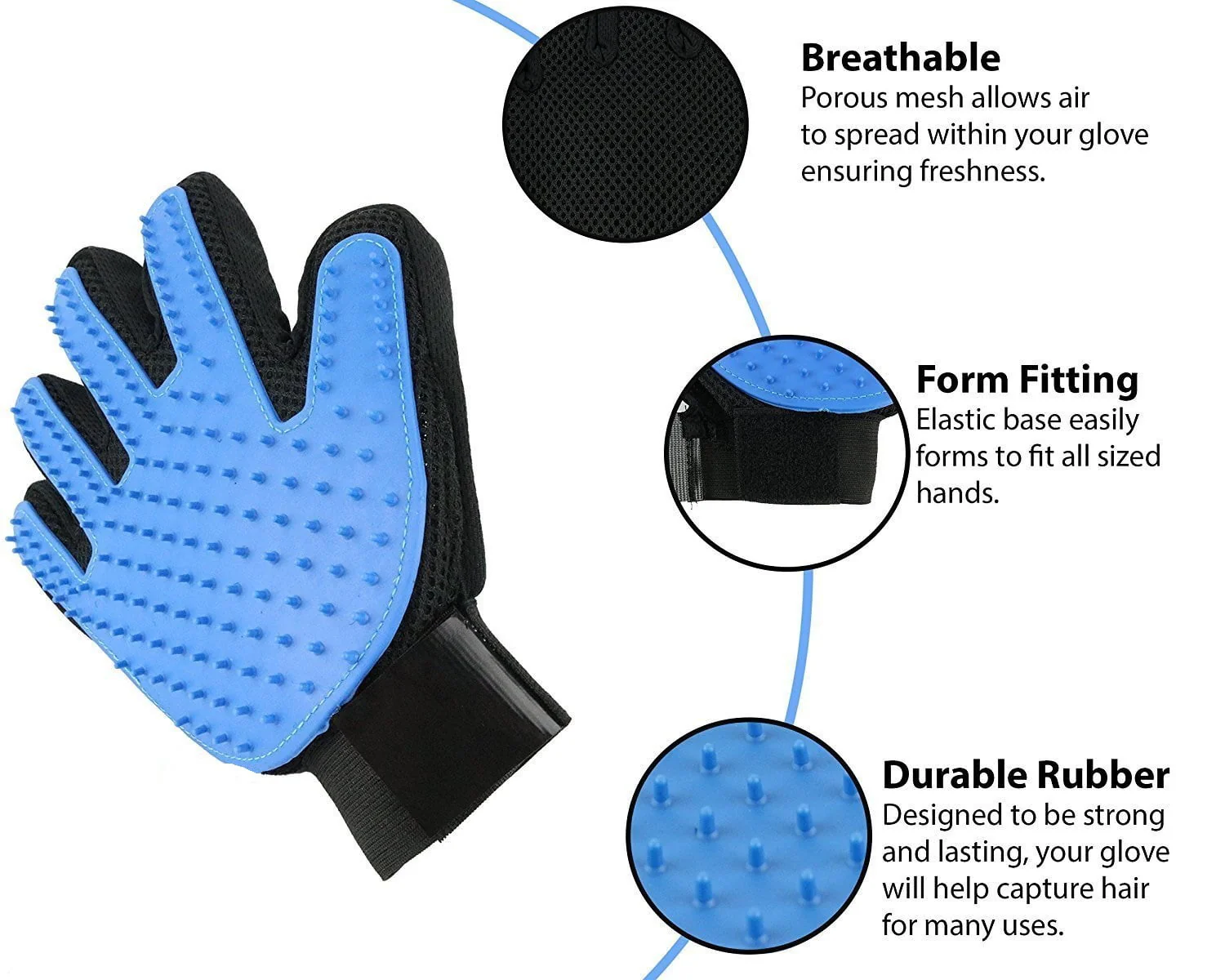 Plastic Grooming Glove For Cats and Dogs